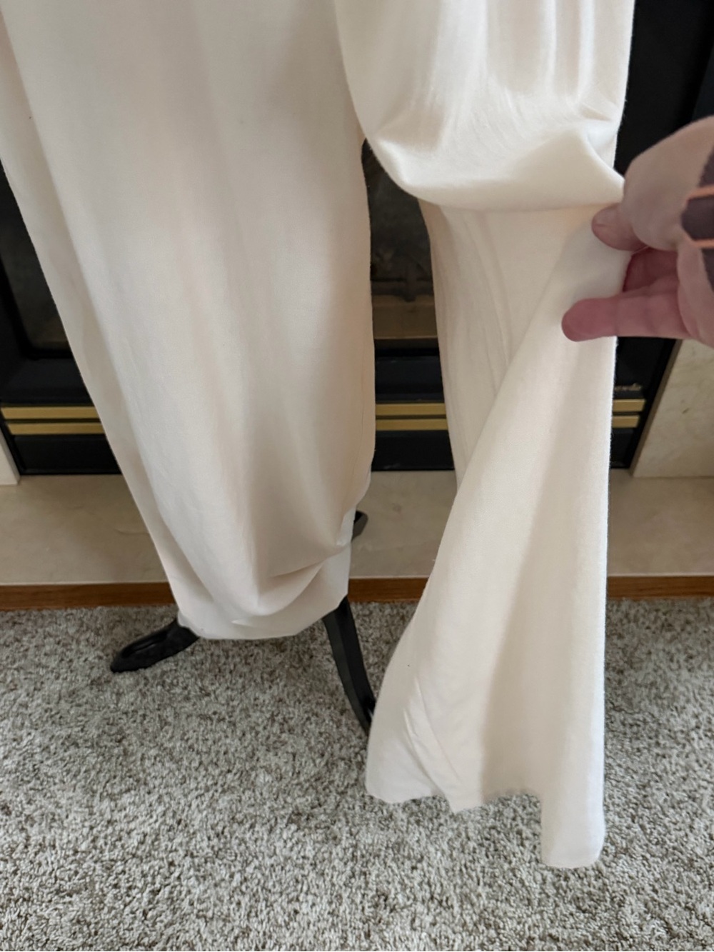 VENUS Cream Linen Blend Smocked Bodice Wide-Leg Jumpsuit Size 10 NWOT - Picture 5 of 13